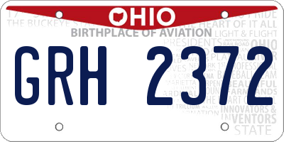 OH license plate GRH2372