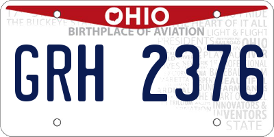 OH license plate GRH2376