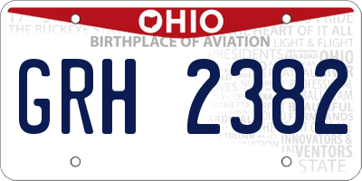 OH license plate GRH2382