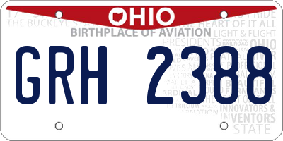 OH license plate GRH2388