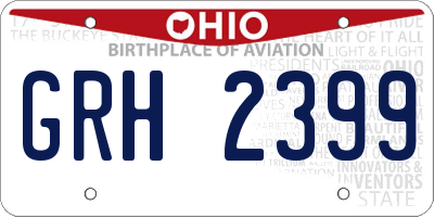 OH license plate GRH2399