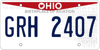 OH license plate GRH2407