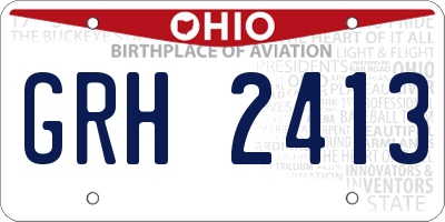 OH license plate GRH2413