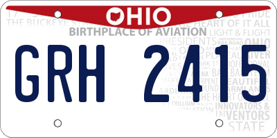 OH license plate GRH2415