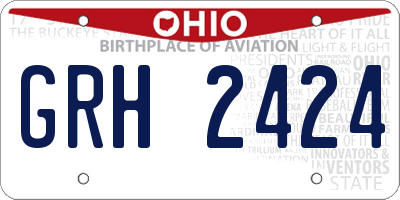 OH license plate GRH2424