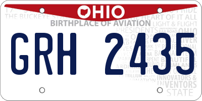 OH license plate GRH2435