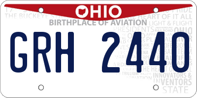 OH license plate GRH2440