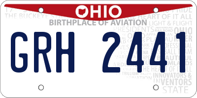 OH license plate GRH2441