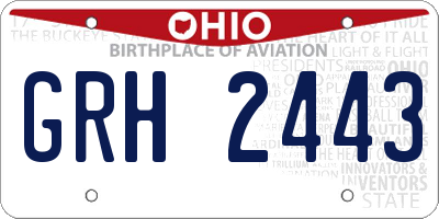 OH license plate GRH2443