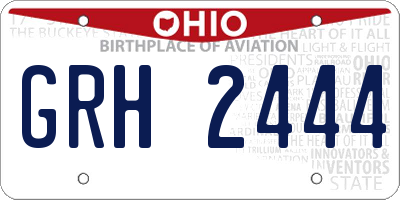 OH license plate GRH2444