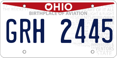 OH license plate GRH2445