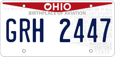OH license plate GRH2447