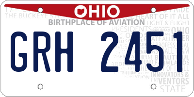 OH license plate GRH2451