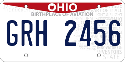 OH license plate GRH2456