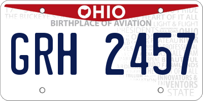 OH license plate GRH2457