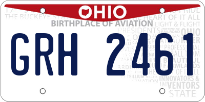 OH license plate GRH2461