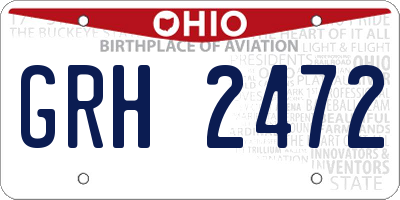 OH license plate GRH2472