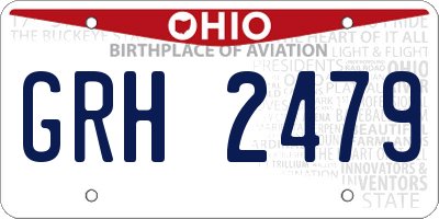 OH license plate GRH2479