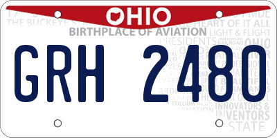 OH license plate GRH2480