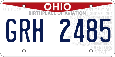 OH license plate GRH2485
