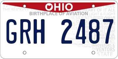 OH license plate GRH2487