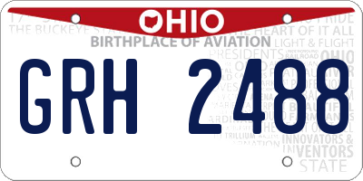 OH license plate GRH2488