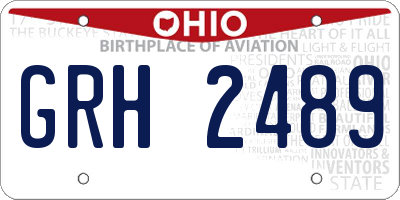 OH license plate GRH2489