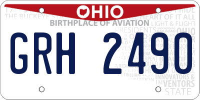 OH license plate GRH2490
