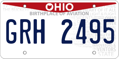 OH license plate GRH2495