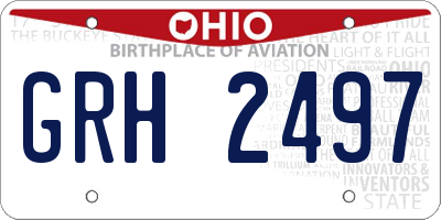 OH license plate GRH2497