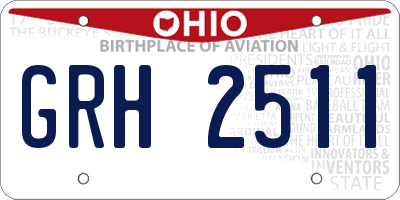 OH license plate GRH2511