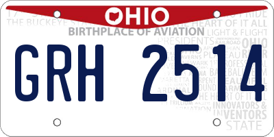 OH license plate GRH2514