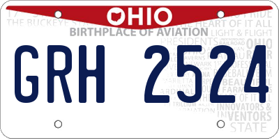 OH license plate GRH2524