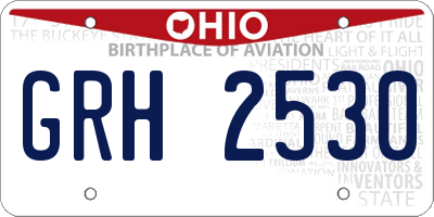 OH license plate GRH2530