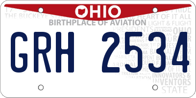 OH license plate GRH2534
