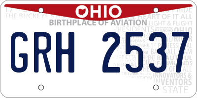 OH license plate GRH2537
