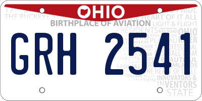 OH license plate GRH2541