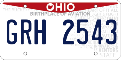 OH license plate GRH2543