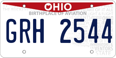 OH license plate GRH2544