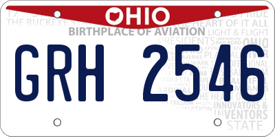 OH license plate GRH2546