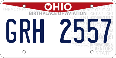 OH license plate GRH2557
