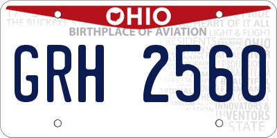 OH license plate GRH2560