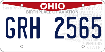 OH license plate GRH2565