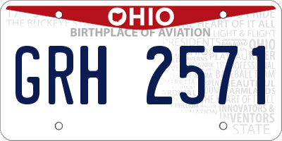 OH license plate GRH2571