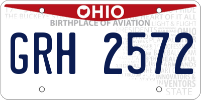 OH license plate GRH2572