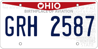 OH license plate GRH2587