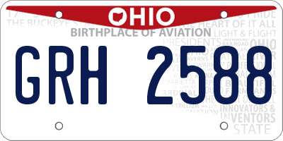 OH license plate GRH2588