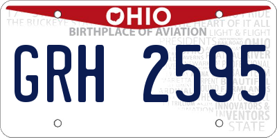 OH license plate GRH2595
