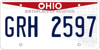 OH license plate GRH2597