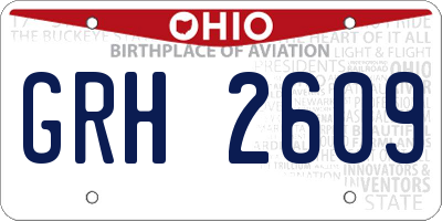 OH license plate GRH2609